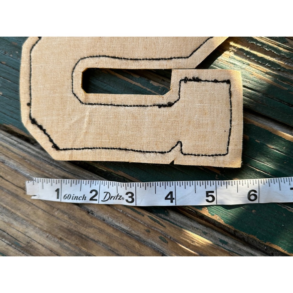 Vintage Varsity Letter S Patch Black Yellow Chenille Letterman Jacket 7.5 Inch - Picture 4 of 5